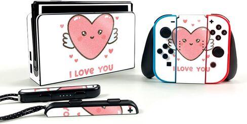 Carbon Fiber Gaming Skin Compatible with Nintendo Switch OLED - Dragonfruit - Premium 3M Vinyl Protective Wrap Decal Cover - Easy to Apply | Crafted in The USA by MightySkins in Saudi Arabia
