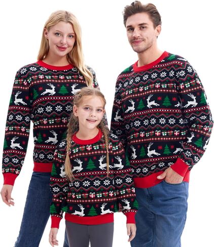 Giggling Getup Ugly Christmas Sweaters for Kids, Funny Christmas Sweater for Kids, Christmas Gingerbread Man Ugly Sweater-Large(10-12Y) Green in Saudi Arabia