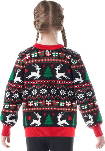 Giggling Getup Ugly Christmas Sweaters for Kids, Funny Christmas Sweater for Kids, Christmas Gingerbread Man Ugly Sweater-Large(10-12Y) Green in Saudi Arabia