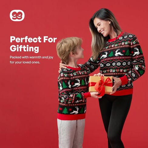 Giggling Getup Ugly Christmas Sweaters for Kids, Funny Christmas Sweater for Kids, Christmas Gingerbread Man Ugly Sweater-Large(10-12Y) Green in Saudi Arabia