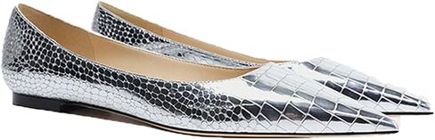 Women's Fashion Patent Leather Pointed Toe Shallow Mouth Flat Shoes Summer Closed Toe Comfort Dress Walking Flats in Saudi Arabia