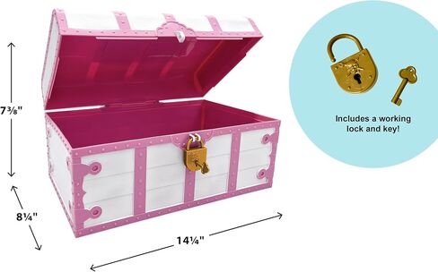 Teacher Created Resources Pink and White Treasure Chest with Lock and Key (TCR6055) in Saudi Arabia