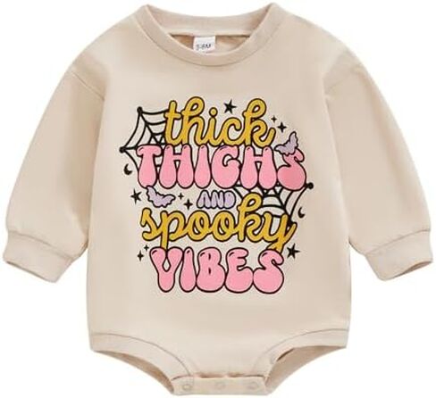 FIOMVA Baby Girl Halloween Outfit Fall Newborn My First Halloween Outfits Infant Sweatshirt Bubble Romper Pumpkin Clothes in Saudi Arabia