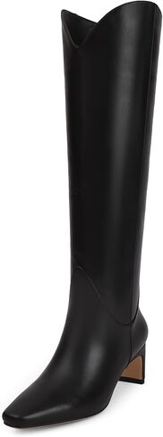 Knee High Boots for Women Square Toe and 2 IN Block Low Heel Boots Womens Fashion Long Boots in Saudi Arabia