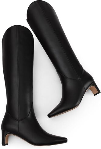 Knee High Boots for Women Square Toe and 2 IN Block Low Heel Boots Womens Fashion Long Boots in Saudi Arabia