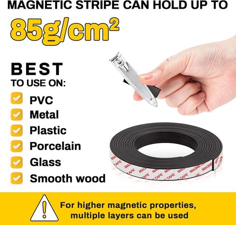 Sukh 2 Rolls Magnetic-Tape Magnetic Strips - Mgnets with Adhesive Backing Magnetic Roll Magnet Band Adhesive Cuttable Magnetic Sheets Magnets for DIY, Art Projects,Whiteboards,Fridge 6.56 Feet/Rolls in Saudi Arabia