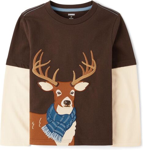 Gymboree,and Toddler Embroidered Graphic Long Sleeve Layered T-Shirts,Heartbreaker,6 in Kuwait