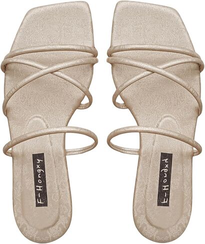GORGLITTER Women's Slide Sandals Flat Dressy Cross Strap Slip On Sandals Cute Wedding Sandals in Saudi Arabia