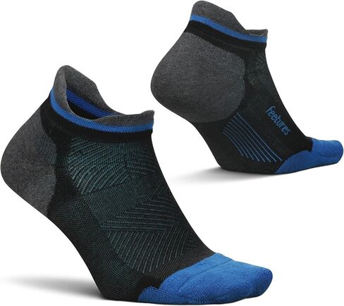 جوارب Feeture Elite Max Cushion No Show Tab للكاحل - جورب رياضي مع ضغط مستهدف - Blue Burst، L (زوج واحد) in Saudi Arabia