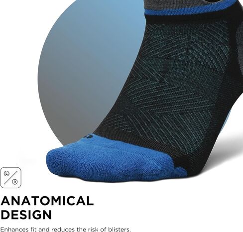 جوارب Feeture Elite Max Cushion No Show Tab للكاحل - جورب رياضي مع ضغط مستهدف - Blue Burst، L (زوج واحد) in Saudi Arabia