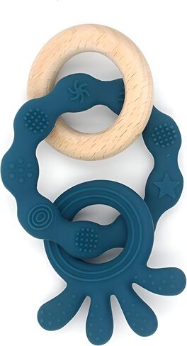 Baby Teething Toy - Medical Grade Silicone Baby Teether - Baby Teething Relief - Newborn Teether - Teething Ring for Babies 0-12 Months BPA-Free & Non-Toxic - Soothes Teething Pain in Saudi Arabia