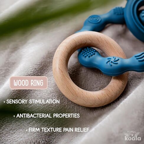 Baby Teething Toy - Medical Grade Silicone Baby Teether - Baby Teething Relief - Newborn Teether - Teething Ring for Babies 0-12 Months BPA-Free & Non-Toxic - Soothes Teething Pain in Saudi Arabia
