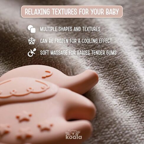 Baby Teething Toy - Medical Grade Silicone Baby Teether - Baby Teething Relief - Newborn Teether - Teething Ring for Babies 0-12 Months BPA-Free & Non-Toxic - Soothes Teething Pain in Saudi Arabia