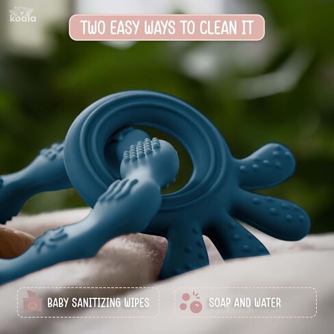 Baby Teething Toy - Medical Grade Silicone Baby Teether - Baby Teething Relief - Newborn Teether - Teething Ring for Babies 0-12 Months BPA-Free & Non-Toxic - Soothes Teething Pain in Saudi Arabia