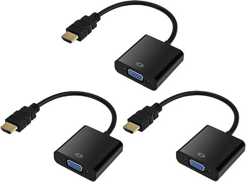 HDMI to VGA, Gold-Plated HDMI to VGA Adapter (Male to Female) for Computer, Desktop, Laptop, PC, Monitor, Projector, HDTV, Chromebook, Raspberry Pi, Roku, Xbox and More - Black in Saudi Arabia