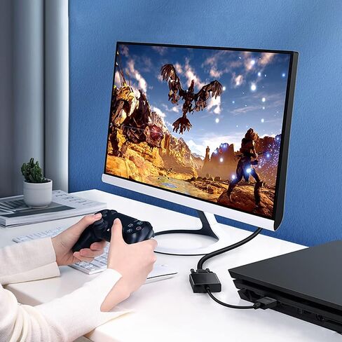 HDMI to VGA, Gold-Plated HDMI to VGA Adapter (Male to Female) for Computer, Desktop, Laptop, PC, Monitor, Projector, HDTV, Chromebook, Raspberry Pi, Roku, Xbox and More - Black in Saudi Arabia