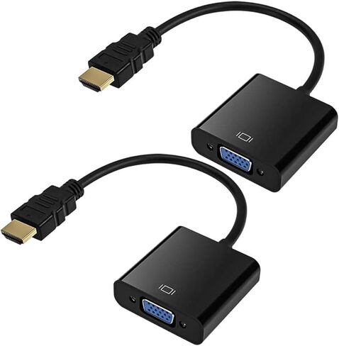 HDMI to VGA, Gold-Plated HDMI to VGA Adapter (Male to Female) for Computer, Desktop, Laptop, PC, Monitor, Projector, HDTV, Chromebook, Raspberry Pi, Roku, Xbox and More - Black in Saudi Arabia
