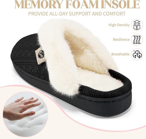 HARENCE Slippers for Women House Shoes: Warm Knit Comfy Fleece Lined Memory Foam Indoor Outdoor Soles in Saudi Arabia