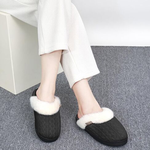 HARENCE Slippers for Women House Shoes: Warm Knit Comfy Fleece Lined Memory Foam Indoor Outdoor Soles in Saudi Arabia