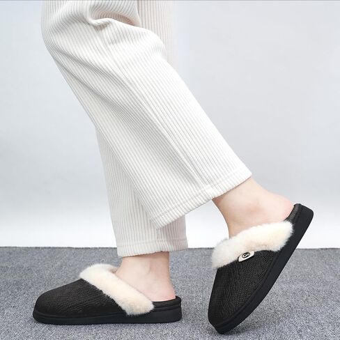 HARENCE Slippers for Women House Shoes: Warm Knit Comfy Fleece Lined Memory Foam Indoor Outdoor Soles in Saudi Arabia