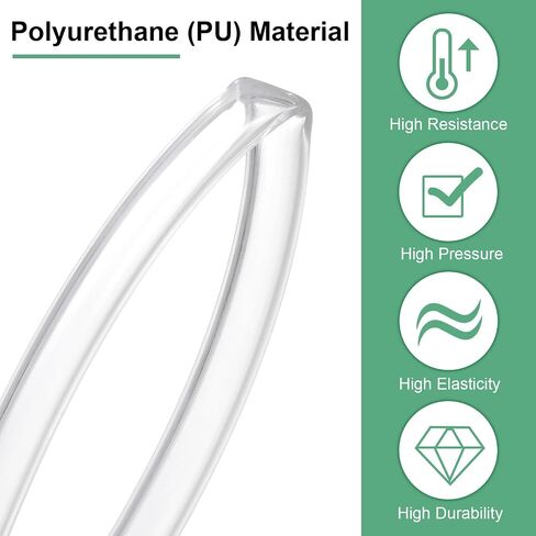 Pneumatic Tubing Pipe, 5mm(ID) x8mm(OD) PU Polyurethane Air Compressor Hose for Air Compressor Fitting/Gas/Fluid Transfer, Air Hose Line Tube [2M/6.56ft, Clear] in Saudi Arabia