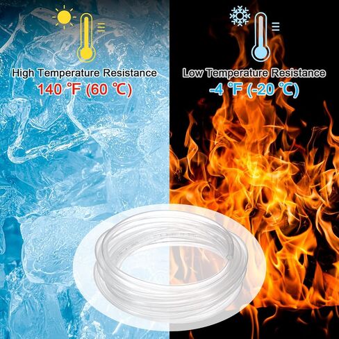 Pneumatic Tubing Pipe, 5mm(ID) x8mm(OD) PU Polyurethane Air Compressor Hose for Air Compressor Fitting/Gas/Fluid Transfer, Air Hose Line Tube [2M/6.56ft, Clear] in Saudi Arabia