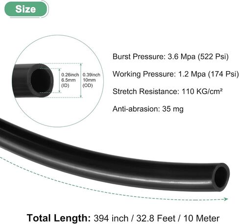 Pneumatic Tubing Pipe, 5mm(ID) x8mm(OD) PU Polyurethane Air Compressor Hose for Air Compressor Fitting/Gas/Fluid Transfer, Air Hose Line Tube [2M/6.56ft, Clear] in Saudi Arabia