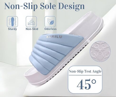 KuaiLu Womens Sandals with Arch Support Orthopedic Comfortable Lightweight Cushion Recovery Slides Summer Fashion Leather Casual Womans Plantar Fasciitis Sandals for Indoor&Outdoor (US Size 6-12) in Kuwait