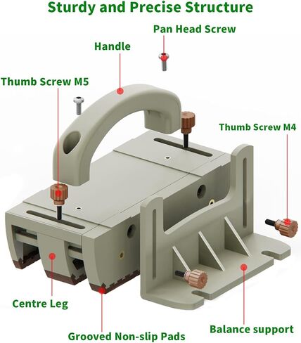 Push Block for Table Saws, Router Tables, Band Saws & Jointers - Table Saw Push Block, Cuts Safe for Widgets, Difficult Cuts, ThinRips, Dowel Cuts, Prevent Kickback and Protect Hands (Green) in Saudi Arabia