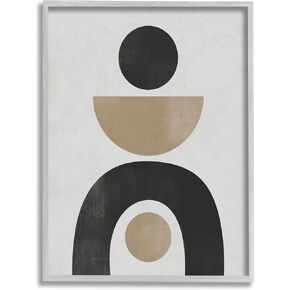 Stupell Industries Black & Beige Arch Shapes Framed Giclee Art by Ros Ruseva