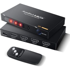 8K HDMI 2.1 Switch 5 in 1 Out, 5-Port HDMI Switch with Remote, 4K@120Hz HDMI Switcher Selector 5x1 Support Auto Switch, Vision/Atmos, 8K@60Hz, 48Gbps, 3D, HDR, HDCP2.3 for PS5/4, Xbox, Fire Stick