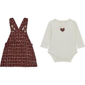 GUESS baby-girls Long Sleeve Bodysuit and Tweed Skirtall Set