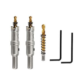 5/8" TCT Hole Saw Kit Tungsten Carbide Tipped Hole Saw Drill Bit with Titanium-Plated Pilot Drill bit for Metal, Stainless Steel, Iron (16mm-2pcs)