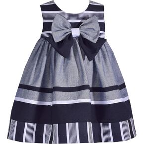 Bonnie Jean Newborn Infant Toddler Little Big Girls Sleeveless Denim Nautical Uniform Dress