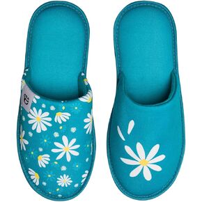 Slippers for Women, Men & Kids Memory Foam Funny Designs Unicorn Music Rainbow Comics Games Gift, Color: Chamomile, 6-7 in.