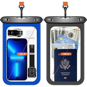 Lanhiem Snorkeling Underwater Phone Case for Diving, IP68 Professional Universal Waterproof Outdoor Video Photo Cellphone Case with Lanyard for iPhone 16 Galaxy Pixel Moto All Series (Clear/Black)