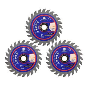 Wood Cutting Circular Saw Blade - BRSCHNITT TCT Circular Cutting Blade 3"(75mm)*5pcs 24T Cut Off Wheel for Wood Plastic Arbor 11.12/9.5mm