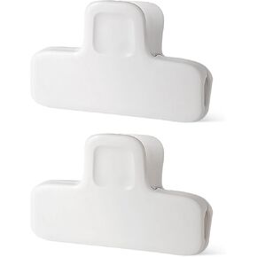 Chip Clips, 2 Pack Food Clips, Covered with Silicone,Upgrade Wide Open Bag Clips for Food Storage with Air Tight Seal Grip.3.9 Inches Wide, White