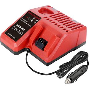M12 & M18 Car Charger for Milwaukee 18V 12V Battery, Portable Quick Car Charger, 12v Cigarette Lighter Plug