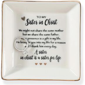 JOYIMARR You're Awesome Gifts,Inspirational Gifts for Women Ring Trinket Dish Jewelry Tray-Best Friends Gifts For Women Her Mom Sister Coworker Valentine's Retirement Christmas Gifts,Ceramic White