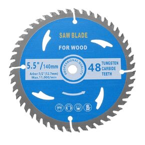 Circular Saw Blade - [5-1/2-inch x 48 Teeth x 1/2" Arbor] Circular Metal Cutting Blade for Woodworking Plastic Use, 0.09-inch Kerf