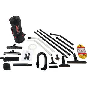 Cen-Tec Systems 98097-AZ 6 Qt. HEPA Backpack Vacuum with 20 Ft. Elevated Cleaning Kit, Black