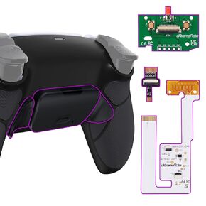 eXtremeRate Starlight Blue Rubberized Grip Programable RISE V3 Remap Kit for PS5 Controller BDM-030 040 050, Upgrade Board Redesigned Bottom Shell Back Buttons for PS5 Controller - NO Controller
