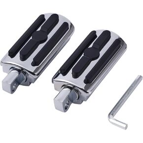 10mm Motorcycle Footpegs Passenger Foot Pegs Highway Pegs for Harley Davidson Sportster Softail Dyna Touring(Black)