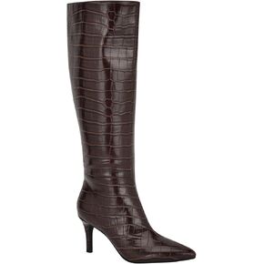 Guess Women's WAYLA Knee High Boot, Dark Brown Croco 200, 6