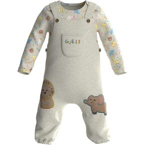 GUESS baby-girls Eco All Over Print Bodysuit and Jumpsuit