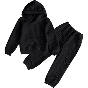 Toddler Baby Girl Clothes,Knitted Twist Hoodie Sweater Long Sleeve Tops+Pants 2 Piece Little Girls Outfits