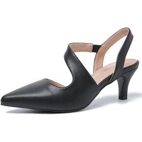 Womens Low Kitten Heel Pumps Closed Pointed Toe Slingback Heels Strappy Dorsays Wedding Evening Party Dress Shoes