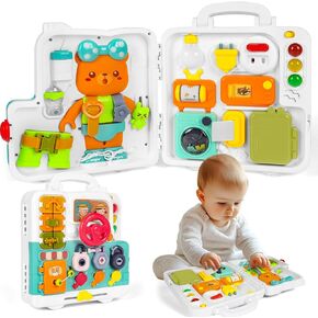 Montessori Toys for 1-2 Year Old Boy Girl, Busy Board for Toddlers 1-3, Toddler Sensory Toys Age 1-2, Baby Learning Toys for 12-18 Month, Educational Toys for 0-2 Year Old Boy Birthday Gift
