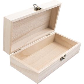 Wood Storage Box with Lid Solid Wood Container Box Decorative Table Large Rectangular Smooth Rustic Style Store Space to Organize Toys Cosmetics Vintage Color 7.87*3.93*2.36inch, Brown, 2pcs